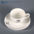 Logo personnalisé Pure White Spill Proof Coffee Cup, Bone China Coffee Cup personnalisé